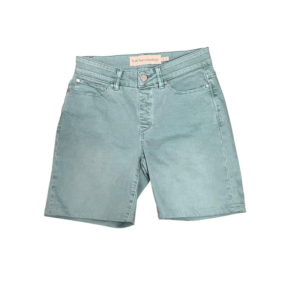 Soft Surroundings Shorts Womens Petite XS Seafoam Green 5 Pocket Stretch